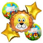 AMFIN (Pack of 5) Animal Balloons for Birthday Foil Balloon Animals Theme Birthday Decorations Forest Animal Theme Birthday Decoration - Lion