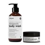 Sirona Natural Anti Chafing Rash Cream for Soothing Rashes & Chaffing 25gm and Anti Fungal Therapeutic Body Wash for Reducing Itching & Body Odour 200ml