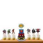 Festiko Superhero, Avengers, Marvel Happybirthday Theme Party Decoration Combo For Cake Cuttin, Avengers Party Favors For Kids Birthday Decoration (Cake Topper, 6 Cup Cake Topper)