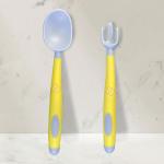 Bembika Blue Silicone Baby Training Spoon Bendable Spoon For Kids (Pack Of 2)