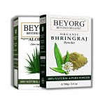 BEYORG Organic Aloevera and Bhringraj Powder for Anti Acne and Pimples and Blackhead Removal - 200 g
