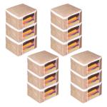 PrettyKrafts Saree Cover Set of 12 / Jute Finish / Wardrobe Organiser / Clothes Bag_ Brown