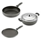 Magnus Optima Non-Stick Aluminum Kitchen Cookware Set of 3 (Fry Pan 23 cm, Kadhai 23 cm, Tawa 24 cm)