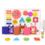 MontyMaestro Toys - Sesame Busy Board Multifunctional Non Toxic Wear Resistant Wooden Activity Board_ Busy Board for Kids