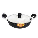 Black Diamond Stainless Steel Heavy Sauce Pan, Fry Pan & Kadhai Deep Frying Pan Combo with Lid Kitchen Cookware Set