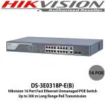 HIKVISION 16 Port Fast Ethernet Unmanaged POE Switch
