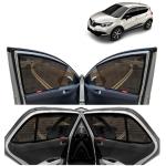 Kingsway Car Magnetic Sun Shades Curtains for Renault Captur, Model Year : 2017 Onwards, Half Cut in Front Window, Color : Black, Cotton Mesh, Complete Set of 4 Piece