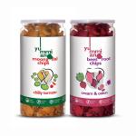 Yummiano Healthy Snacks Combo - Sweet And Tangy, Moong Dal Chips Chilly Tomato And Beetroot Chips Cream Onion 280 g