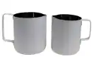 Dynore Stainless Steel Set of 2 White Matt 800/600 ml Milk Jug