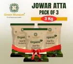 Green Blossom Organic Jowar Atta / Sorghum Flour - Pack of 3 (3 Kg)