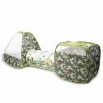 BUMTUM 3-in-1 Army Portable Ball Pool Tunnel & Tent house | Colorful Ball Pit Foldable With Basketball Hoop | Activity Indoor Outdoor Playhouse For Kids 1-5 Years - Balls Not Included