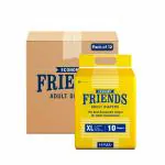 Friends Economy Adult Diapers Tape Style - 120 Count (Extra Large)with odour lock and Anti-Bacterial Absorbent Core- Waist Size 29.53 - 62.99Inch ; 75 - 160Cm