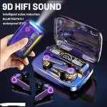 M19 Bluetooth 5.1 Wireless Earbuds Touch Waterproof IP7X LED Digital Display Bluetooth Headset (Black, True Wireless)