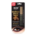 WOW Skin Science Endless Black Natural Kajal | Water Proof & Smudge Proof | Long Lasting Kajal Upto 16 long hours | No Parabens and Mineral Oils| Pack of 2