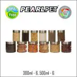 PEARLPET Plus PET Plastic Kitchen Container Jar Stainless Steel Cap, Set of 12 PCs 500 ML , 300 ML