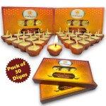 SHUBHKARMA Nitya Poojan Clay Ghee Diya (PACK of 30),Mitti Diya Filled with Pure Cow Ghee, Burning Time 30min, Handmade, Wax Free, Ghee Diya for Pooja, Festivals & Religious Rituals