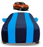 Mockhe Car Cover Compatible with Mahindra KUV100 with Mirror Pockets, Triple Stitched, Navy, Blue, Water Resistant Car Body Cover