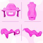 Sunbaby Pink Anti Slip Big Plastic Bath Chair Seat Sling with Non Slip Strong Suction for Bathing