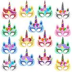 Zyozique 15 Packs Unicorn Masks for Boys and Girls Dress Up Birthday Party Favors