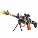 Rubela Machine Gun Toy with LED Flashing Lights Military Mission Machine Gun Toy for Kids Playing