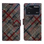 A D Enterprises Check Flip Cover for Poco X4 Pro 5G | Magnetic Case | Shock Absorbent | Flip Cover Poco X4 Pro 5G