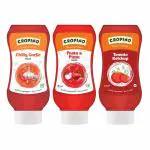 Cropino Chilli Garlic Sauce - Pasta Pizza Sauce & Tomato Ketchup Combo of 3 Sauces
