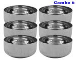 HOMORAA Stainless Steel Plane Deep Katri/ Bowl ( Pack Of 6 )