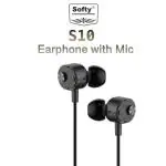 SOFTY IN-EARPHONE HEADSET WITH MIC S10 - BLACK