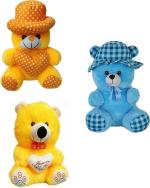 Kashish Trading Company soft yellow dot , blue cap with yellow mono for gift (25-30cm) (Multicolor)