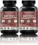 Naturewell Biotin Maximum Strength For Hair Skin And Nails-10000 Mcg Ultra, 60 Capsules Each (Pack Of 2)