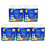 Freshee Pack of 5 Kitchen Towels Rolls, 2 Ply 10 Rolls x 100 Pulls Each Tissue Paper Rolls, Super Absorbent Heavy Duty Tissues