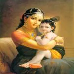 Asmi Collections 90 cm Little Krishna with Yashoda Wall Painting Self Adhesive Sticker (Pack of 1) | Wall Sticker | waterproof wall sticker