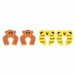 THE LITTLE LOOKERS Monkey & Tiger Accidental Door Lock Protection for Babies (Pack of 4)