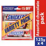 Snickers Chocolate Variety Pack - 125gm(Pack of 4)
