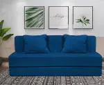 Dr Smith 3 Seater Double Foam Fold Out Sofa Cum Bed (Finish Color - Blue Delivery Condition - Pre-assembled)