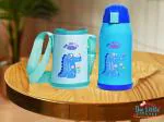 The Little Lookers Stainless Steel Insulated Sipper Bottle for Kids/Sipper School Bottle/Sipper Bottle with Straw/Travelling Water Bottle for Kids with Pop up Straw (Blue (550 ML))