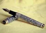 Neo Gold leaf Lord Dancing Ganesh with Dandiya and Om Peace Fountain Pen