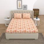 Linenweaves Cotton Double Bedsheet with 2 Flange Pillow Cover/300 Thread Count Softest 100% Cotton Silky Soft - (90