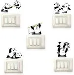 Lanstick Vinyl Multicolor Panda Switch Board Sticker Self Adhesive Wall Sticker 30 inch