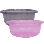 Kuber Industries Durable Deep Bath Tub|Versatile Short Livestock Feeding Pan|Unbreakable Plastic Utility Gaint Basin for Baby Bathing,Washing Clothes,26 Litre,Pack of 2 (Black & Pink)