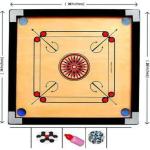 Relations Best medium carrom board 26 inch with coins and powder 3.81 cm Carrom Board (Beige, Black)