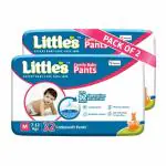 Little's Premium Baby Diapers M Size (Medium) Pants Style | 7-12 kg | 64 Count - Pack of 2 | CottonSoft Baby Diaper with Leakage Guard, Wetness Indicator & 12 Hours Absorption 