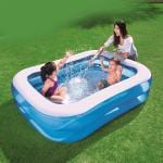 KIWI Kool Rectangular Family Pool, Kiddie Pool, Kids Swimming Pool (201 x 150 x 51cm, Blue)