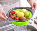THORKHAN Kitchen Collapsible Colander Silicone Food Strainer with Non-Slip Handles