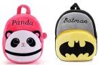 ZEDDLE Multicolor Kids School Bag Panda & Batman Combo Soft Plush Cartoon Baby Boys - 4 L