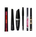 Matte 5 in 1 Nude Shade Lipstick, 3in1 Combo of Eyebrow Pencil, Mascara, Liquid Eyeliner And Kajal Pencil (6 Items in Set)