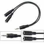 CABLES MASTER 3.5mm Jack 1 Male to 2 Female Stereo Headphone Earphone Jack Y Splitter Audio Adapter