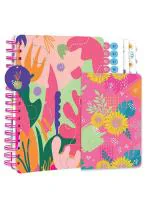 Doodle The Happiness 2023 Wiro Bound Planner - Undated B5 Planner, 4 Sticker Sheets , 64 Pages Pocket Planner With Premium Gift Box, 268 Pages, 80 GSM (Spring Melody)