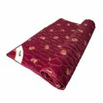 CHILLI BILLI Slim Foldable PU Foam 1 Inch Single Size Mattress (72X36X1 Inches ,Maroon)