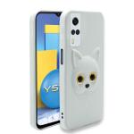 Sonty Vivo Y51 2020 White Faux Leather Shock Proof Mobile Back Cover